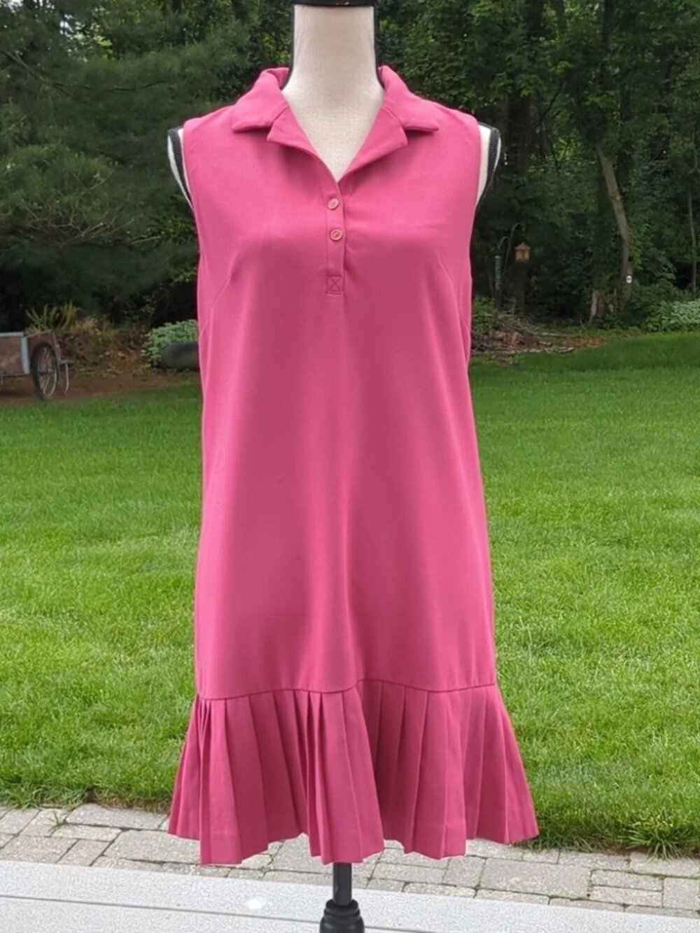 NEXT Sleeveless Polo Dress | NEXT Y2K Pleated Hem Collared V-neck Dress